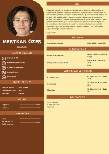 Dalgıç CV Örnekleri cv indir